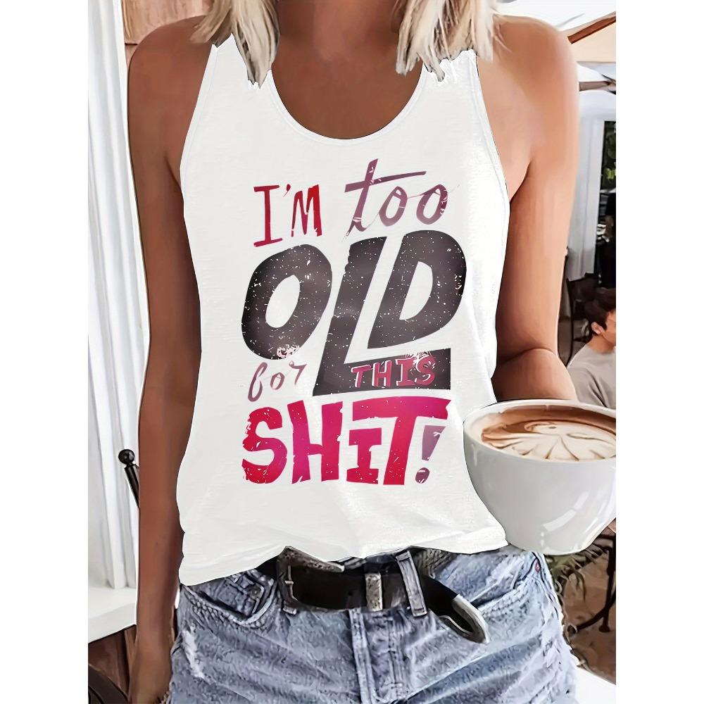 Футболка-майка с принтом, удобная, без рукавов S