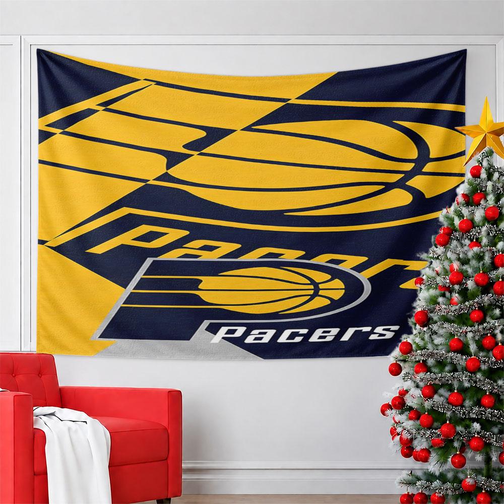 Indiana Pacers Basketball Design Pattern Wall Hanging Tapestry Decorative Tapestry Home Decor for Bedroom and Living Room
