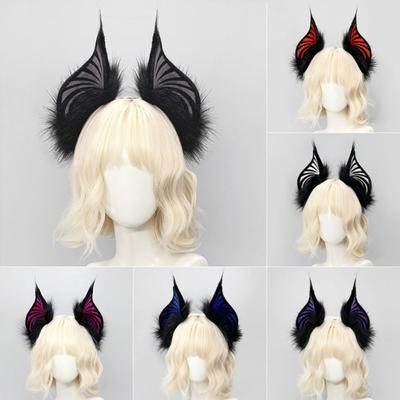 Soft Bat Ears Headband Plush Cosplay Ears Headband Spooky Bat Headband  Halloween Party