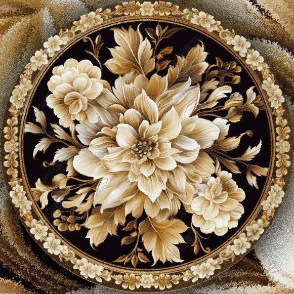 Floral Circular Living Room Coffee Table Carpet Balcony Rocking Chair Hanging Basket Bedroom Bedside Dressing Table Computer Chair Cushion