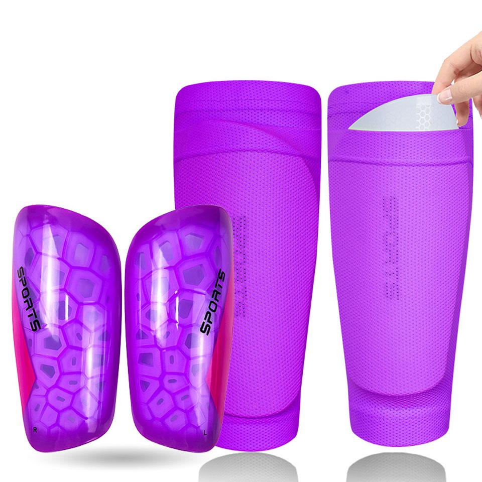 

Loogdeel Soccer Shin Guards For Kids Youth Adults Lightweight Protective Pads With Sleeves Compact Design L--Adult фіолетовий