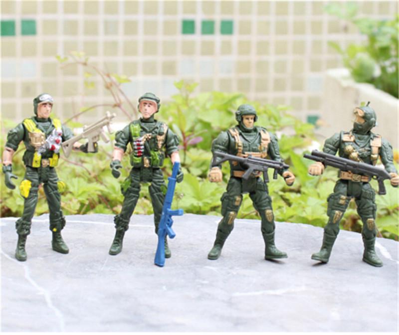 Military Playset Special Force Action Figures Kids Toys Plastic 9Cm Soldier Men