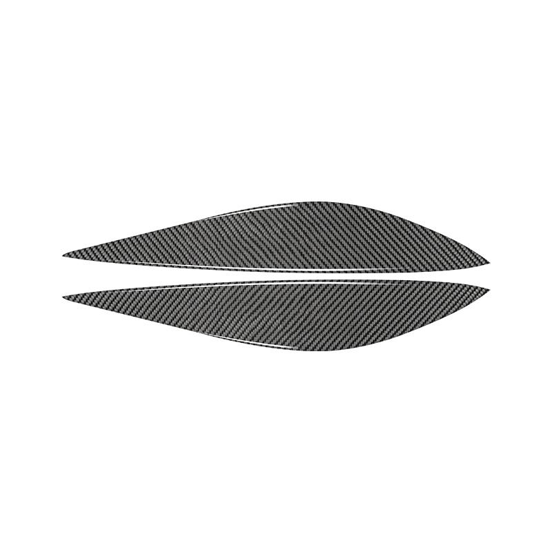 For Mercedes‑Benz W204 2008-2011 Gloss Black Carbon Car Front Headlight Eyebrow Eyelid Trim Sticker Cover ABS Decorative Frame