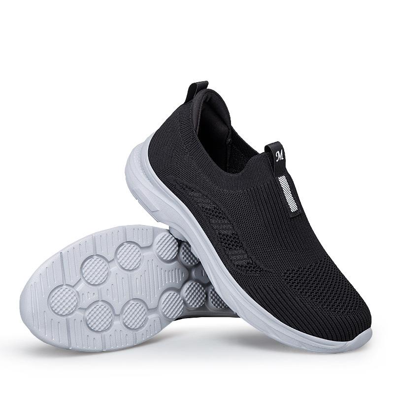 

Новая дышащая обувь для ходьбы, обувь для пожилых людей, обувь для мамы, нескользящая и износостойкая, обувь для папы, 2025, повседневная обувь на липучке 45