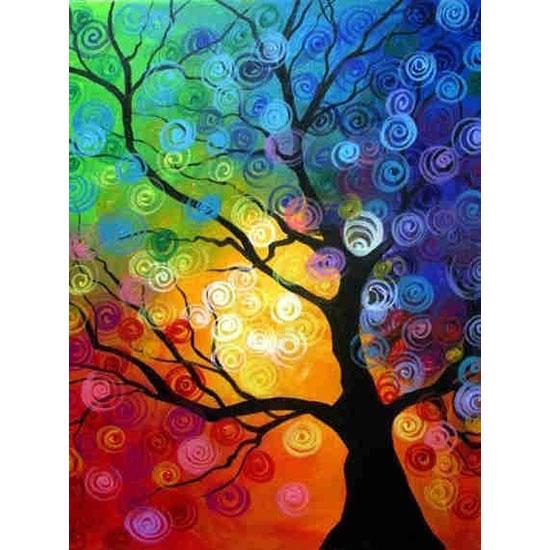 huacan Paint With Diamonds Scenery Tree Diamond Painting Full Round Landscape Picture Of Rhinestone Mosaic Flowers