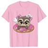 T-shirts for Women Harajuku Ulzzang Kawaii Tees Clothes Women Cartoon Owl with Donut Tops T Shirt Female Girls T-Shirt Clothes