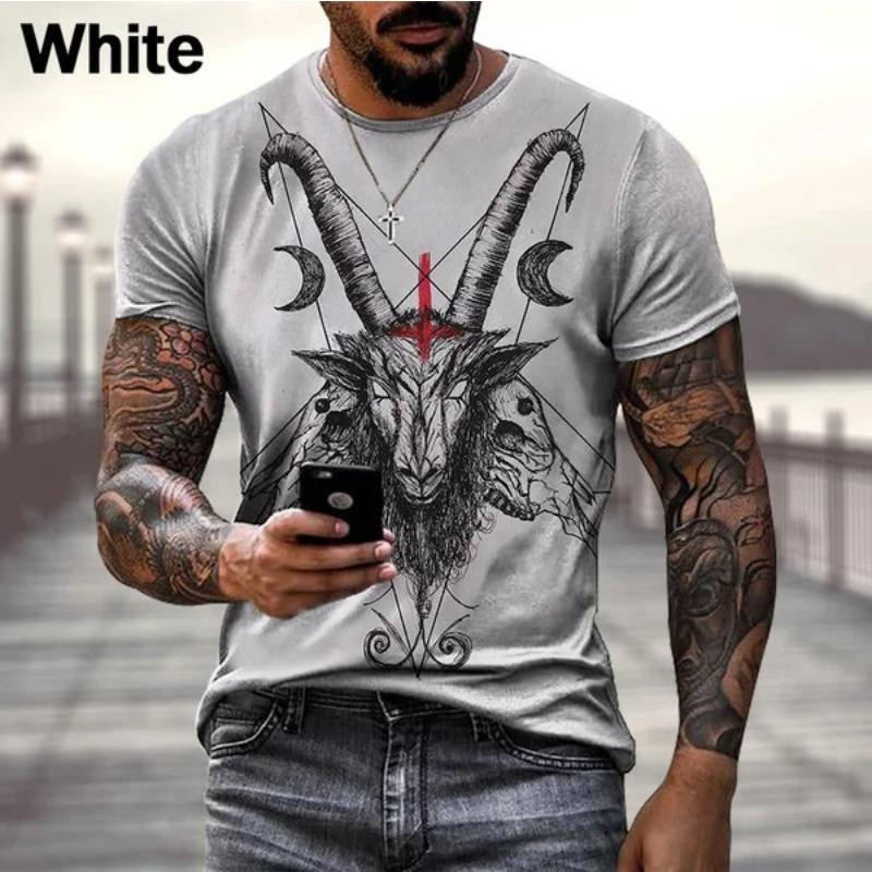 Ďábel Satan 3D potisk Pánská trička Móda Harajuku Hip Hop Trend Streetwear Léto Krátký rukáv Y2k Top Nadměrné oblečení