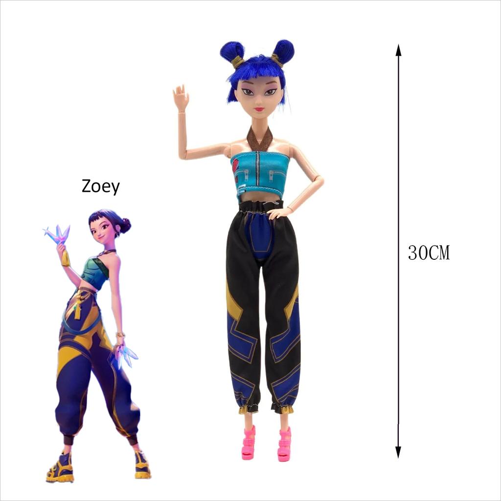 %%~Kpop Dämonenjäger 30cm Action-Puppe Spielzeugset Rumi Mila Zoe Mädchen DIY Kunststoff Kindergeburtstagsgeschenk Halloween-Thema