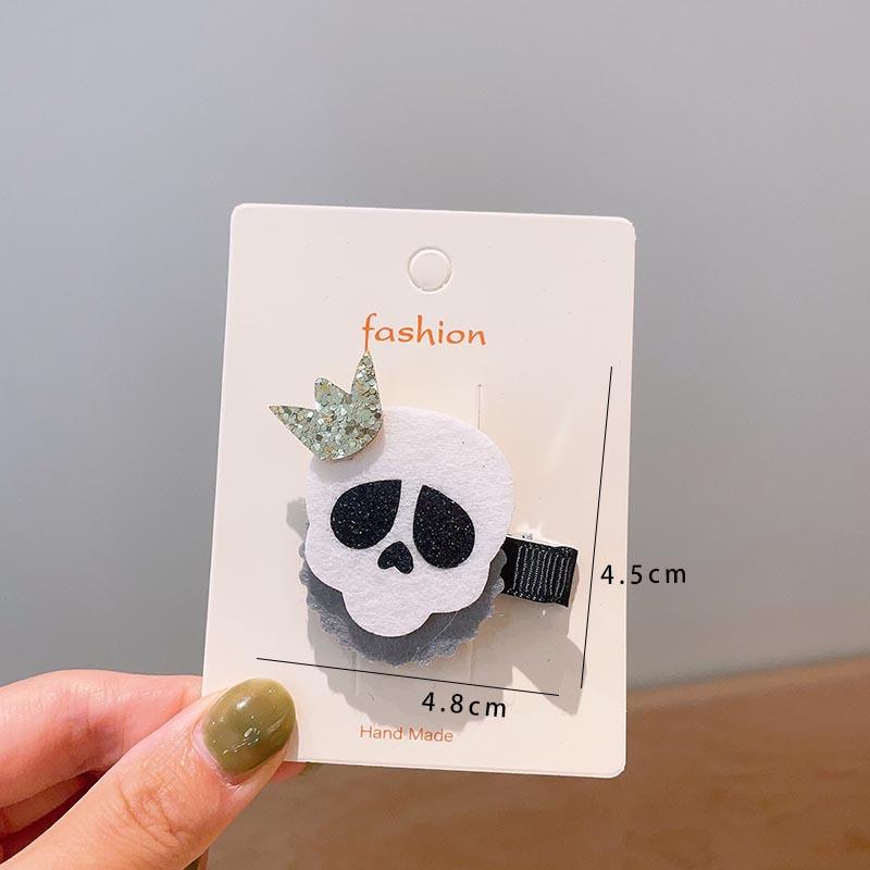 Halloween Children's Hair Accessories, Pumpkin Ghost, Funny Handmade Hair Clips, Black Bat Bow, Girl Party Hair Clips