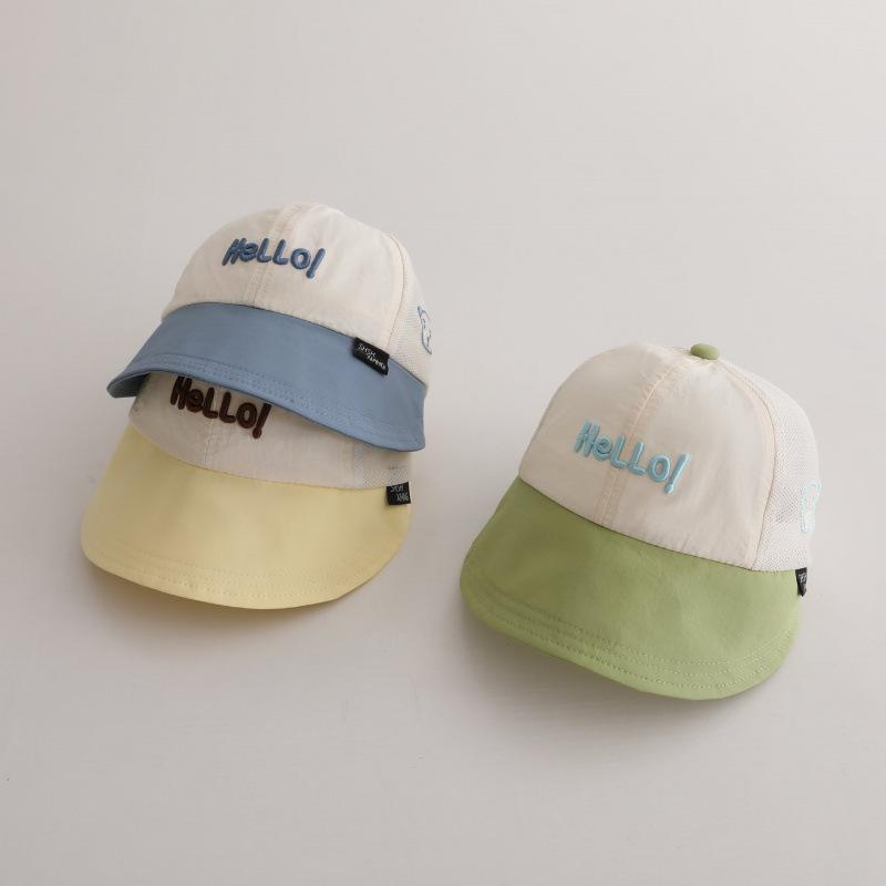 Summer Mesh Brim Sun Protection and Sunshade Baby Hat for Boys and Girls Quick-Drying Kids Baseball Cap