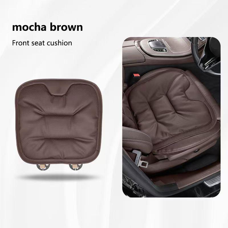For Tesla Car Cushion Seat Cushion Backrest Single Piece Nappa Leather Breathable Velvet Four Season Universal Auto Interior
