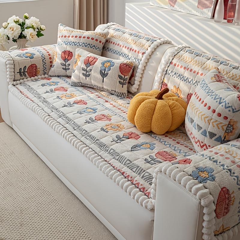 Bohemian Plush Thick Milk Velvet Sofa Cover – Warm, Comfortable, and Stylish Sofa Protection Pad