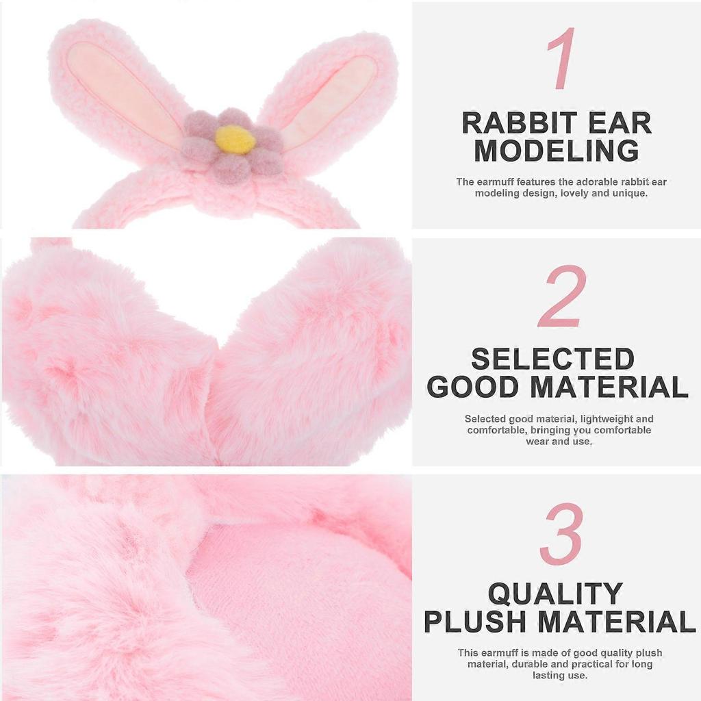 1pc Lovely Winter Earmuff Adorable Rabbit Ear Modeling Plush Warm Earmuff
