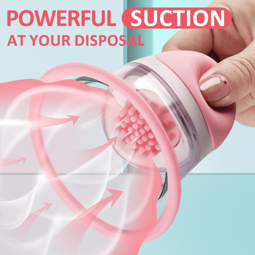 Weiblicher Brustvibrator Rotierende Vakuumpumpe Nippelstimulator mit Saugbecher Großer Kopf AV Brustmassagegerät Weiblicher Masturbator