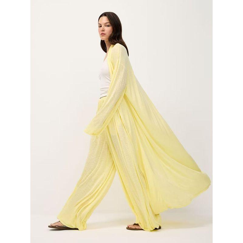 European and American New Fashion Idle Style See-through Loose Top Ankle-tied Trousers Set Top and Pants Set