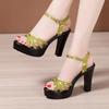 8cm 10cm Small Size 32-43 Fashion Office Ladies Platform Shoes Summer 2025 Block High Heels Sandals for Model Daily Mom