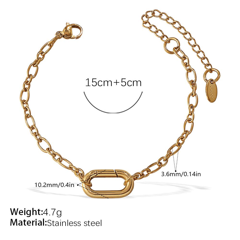 Personalized Natural Stone Pearl Love Hollow Bracelet Versatile Oil Drop Red Pepper Stainless Steel Croissant Bracelet