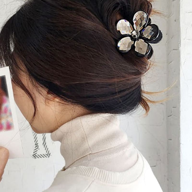 

RACOHA Gorgeous Large Flower Hair Claw Clip black dia