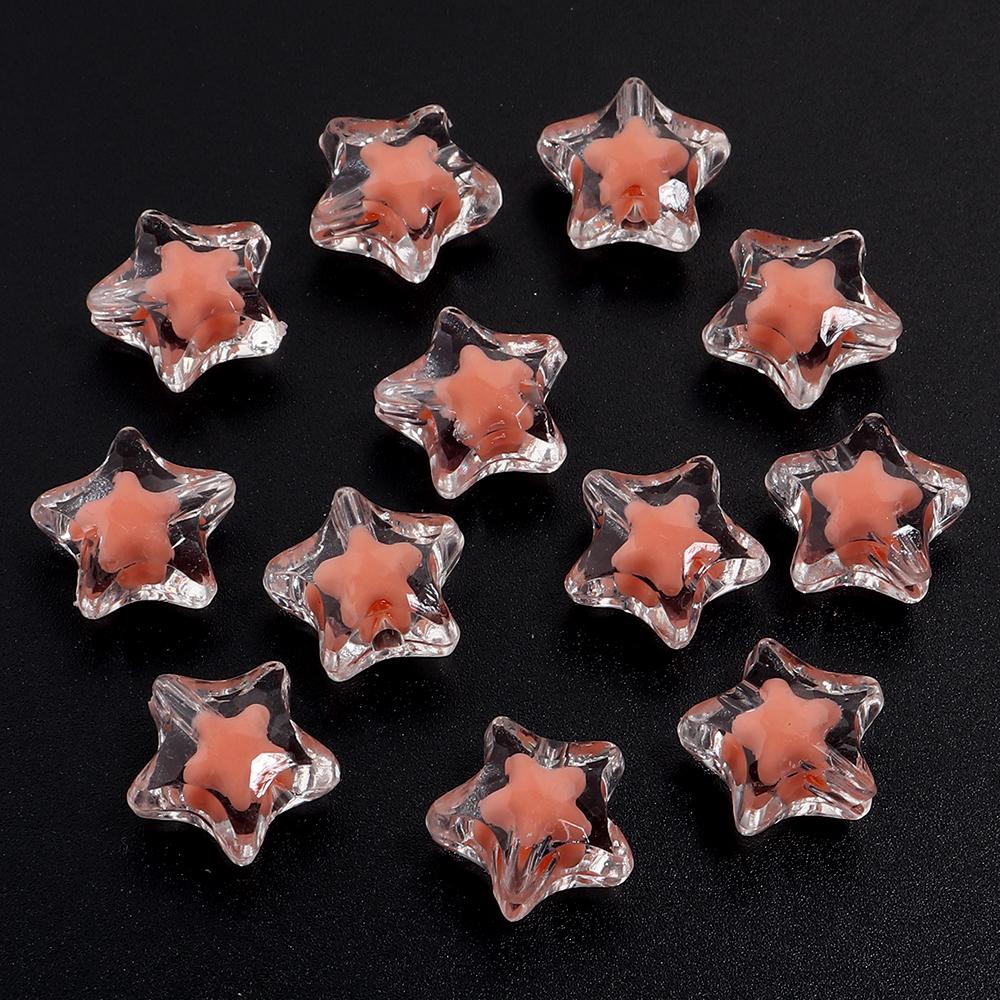 30/50pcs Star Acrylic Beads Candy Color Loose Spacer Beads For Jewelry Making DIY Bracelets Necklace Phone Key Chain Accessories