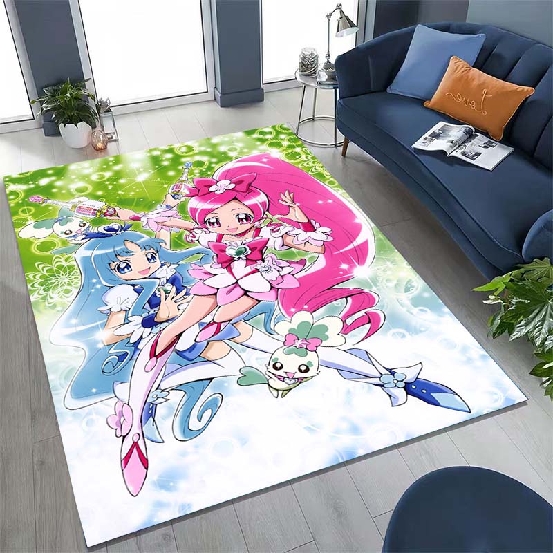 Cute Cartoon Pretty Cure Pattern Rug, Large Area Non-slip Washable Rug,, Suitable for Bedroom Home Decoration.666