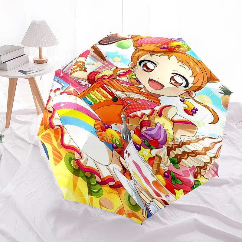 

1pc Rainbow Fruit Paradise Outdoor Umbrella - Automatic Opening/Closing, Portable 3-Fold Design, 8-Rib Iron Frame, Perfect Gift for Fans, Travelers, D
