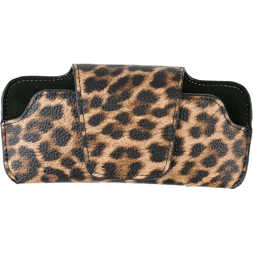 Sunglasses Holder For Car Visor Vegan Leather Glasses Case With Clip Automotive Interior Visor Accessories