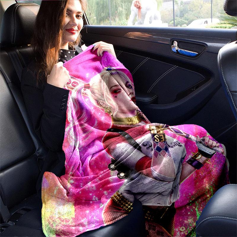 Harley Quinn's Wild Adventure T-ShirtPrint Blanket, Soft Blanket For Sofa Office Bed And Travelling Daughter Birthday Gift esj107