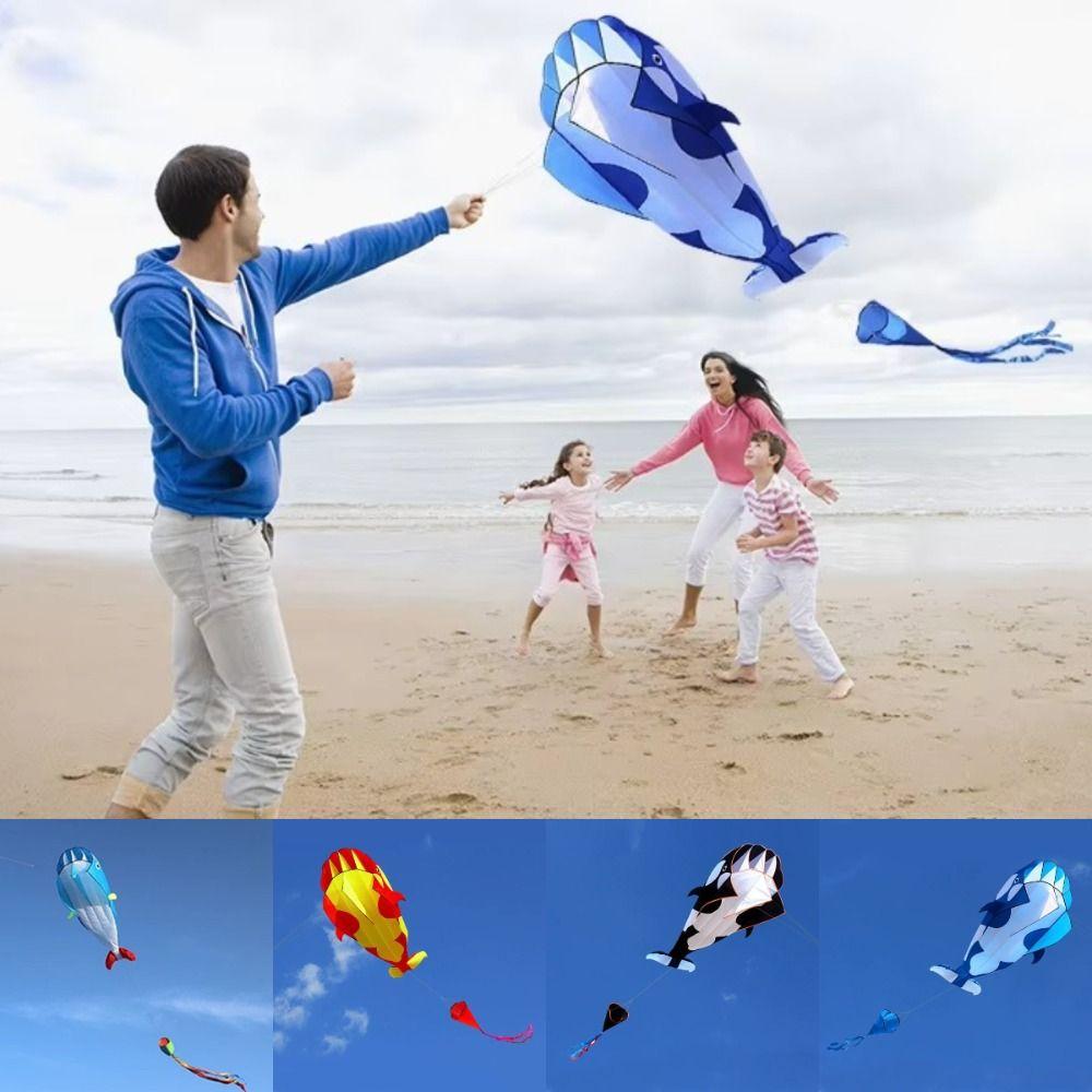 Single Line Soft Kite 2.2m Plastic Flying Toy New Large Whale/Dolphin Kite  Outdoor Fun Sports