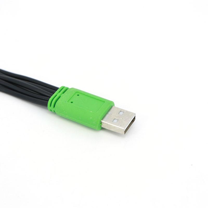 20cm 5 in 1 USB male to 5 way type c DC 5.5x2.1mm 2.0x0.7mm male mini 5P V3 V8 mirco usb male power charging cable