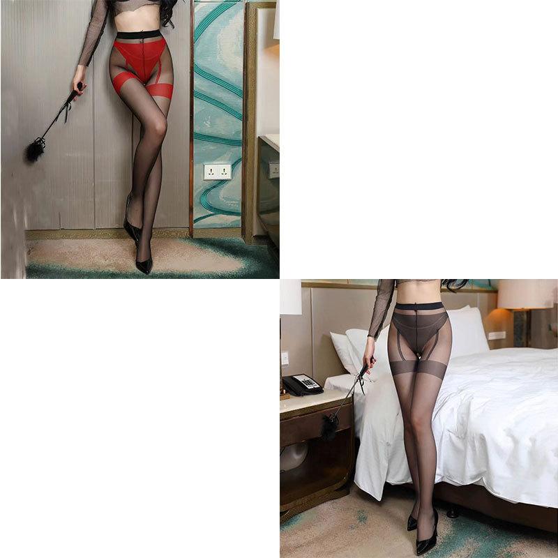 New Sex Underwear Sex Stockings Women's Core Silk Sexy Fake Garter Belt Open Pantyhose Wholesale Delivery