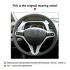 Black+Red Steering Wheel Leather Cover For Honda Civic 8th MK8 2005 - 2011 SUEDE