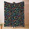 Christmas Lights Flannel Throw Blanket, Digital Print Soft Quilted Polyester Knit, All-Season Fantasy Themed Glam Decor Gift