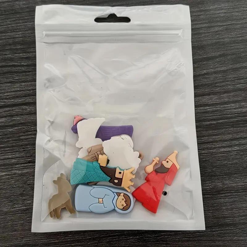 9 Stück/Set Jesus Kühlschrankmagnete DIY Zubehör Weihnachten Kühlschrankaufkleber PVC Dekorieren Sie Ihren Kühlschrank Oder Handyhülle Ohne Magnet