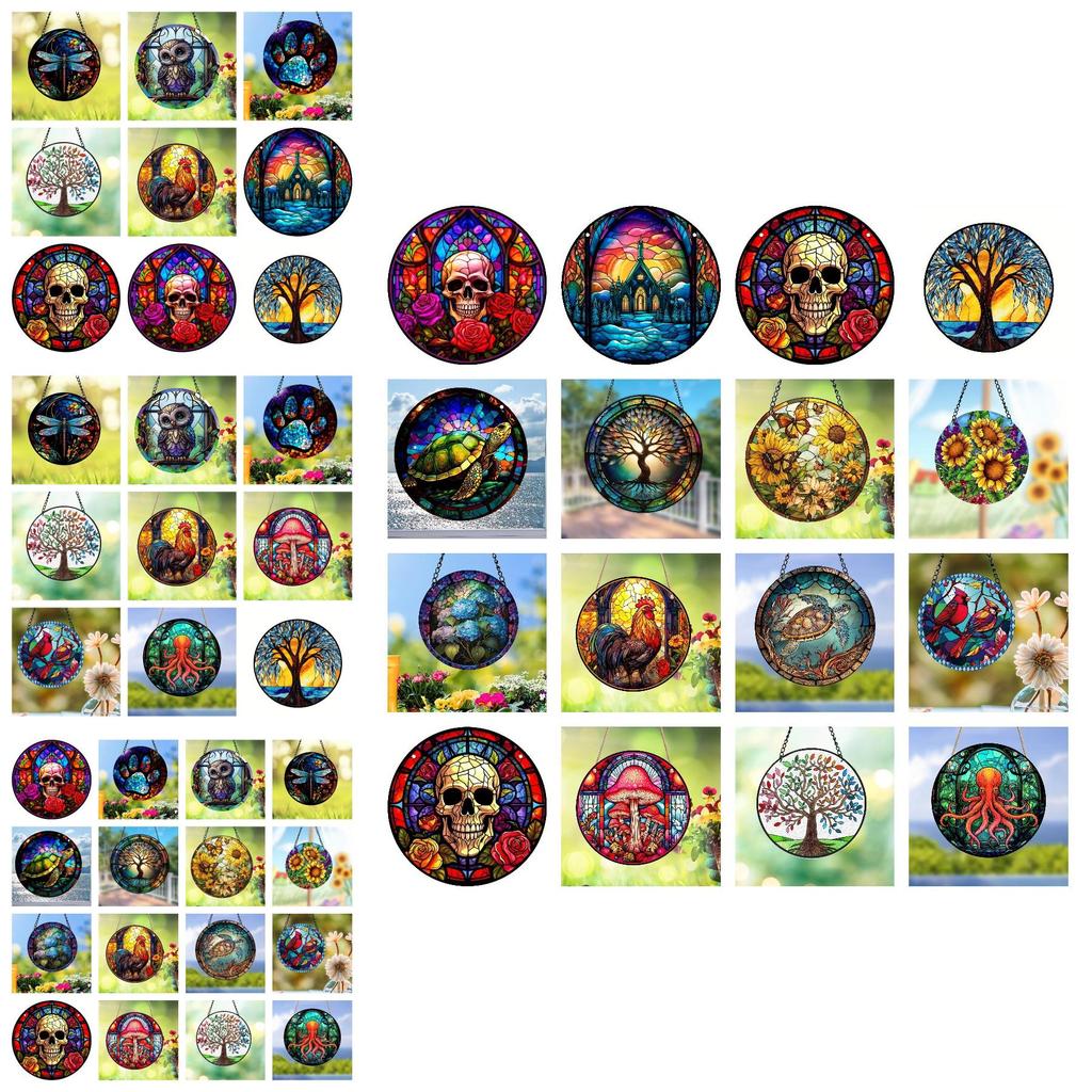 Tree 3d Of Life Dreamcatcher Halloween Acrylic Home Decoration Hanging Sign Door