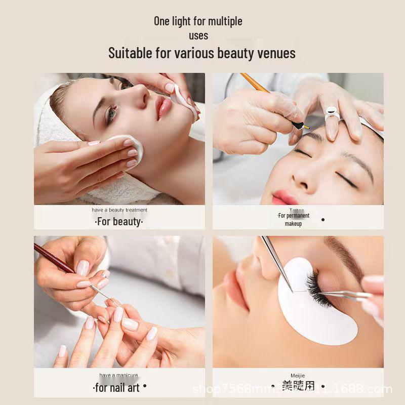16-inch 20W Half-Moon LED Beauty Light for Nail Art & Eyelash Extensions with Eye Protection