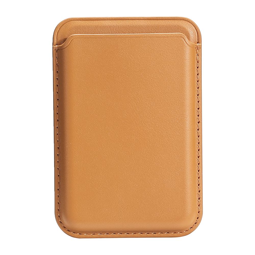 Single Ring Magnetic Card Holder for iPhone 12-16 Series PU Leather Slim Attachment