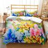 Colorful Elegant Flower Duvet Cover Comforter Bedding Sets Soft Quilt Cover and Pillowcases for Teens Single/Double/Queen/King