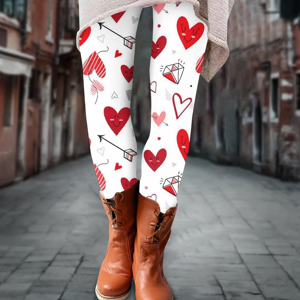 Women's Pants Valentine's Day Prints Stretchy Soft Bottoms Casual Home Sleeping Pants