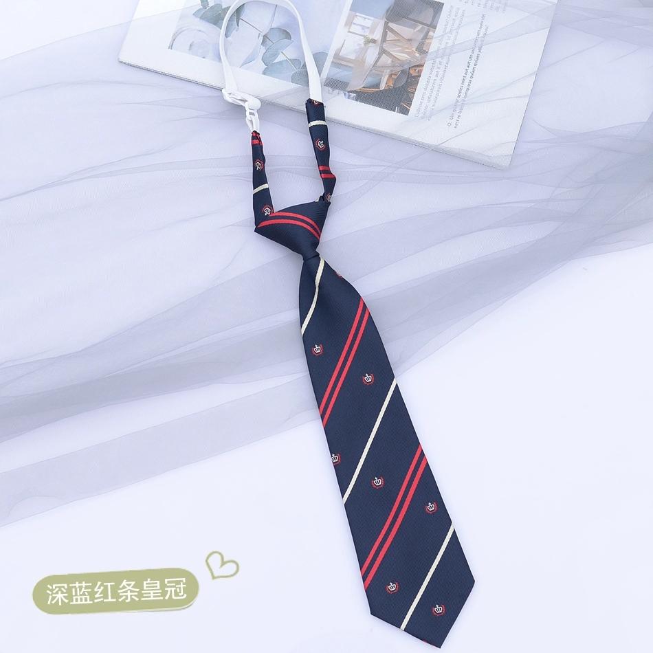 Preppy Chic JK Ties Women Young Girls Striped Necktie Retro Badge Brown Lazy-tie College Student DK Uniform Shirt Dress Cravat