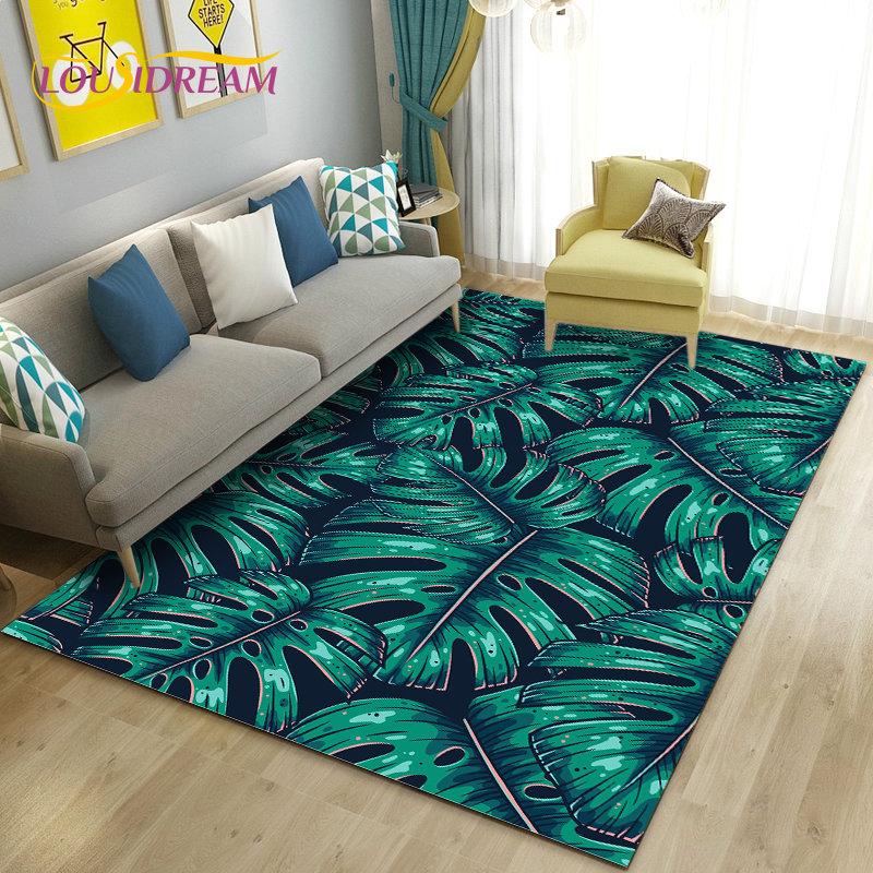Dandelion Fresh Flower Plant Leaf Area Rug,Carpet Rug for Living Room Bedroom Sofa Doormat Decoration,Kitchen Non-slip Floor Mat