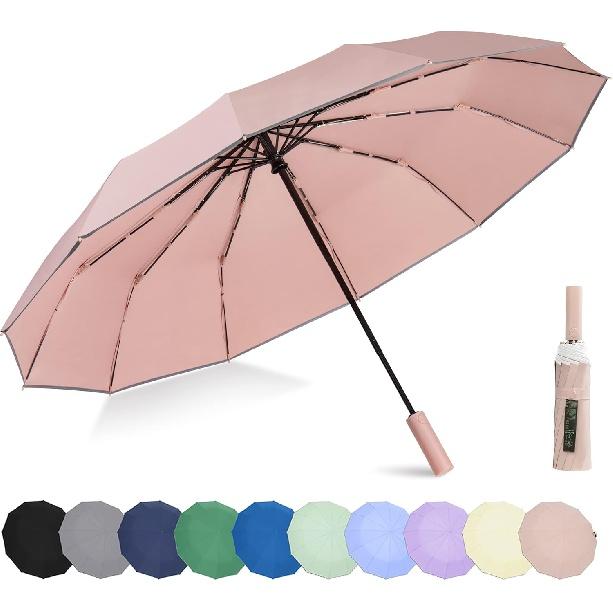 

BAODINI Ветрозащитный компактный зонт от дождя для путешествий, 42/46 дюймов, ткань премиум-класса, автоматически открывающийся, идеально подходит для кошелька и рюкзака. Портативный зонт для женщин и женщин.