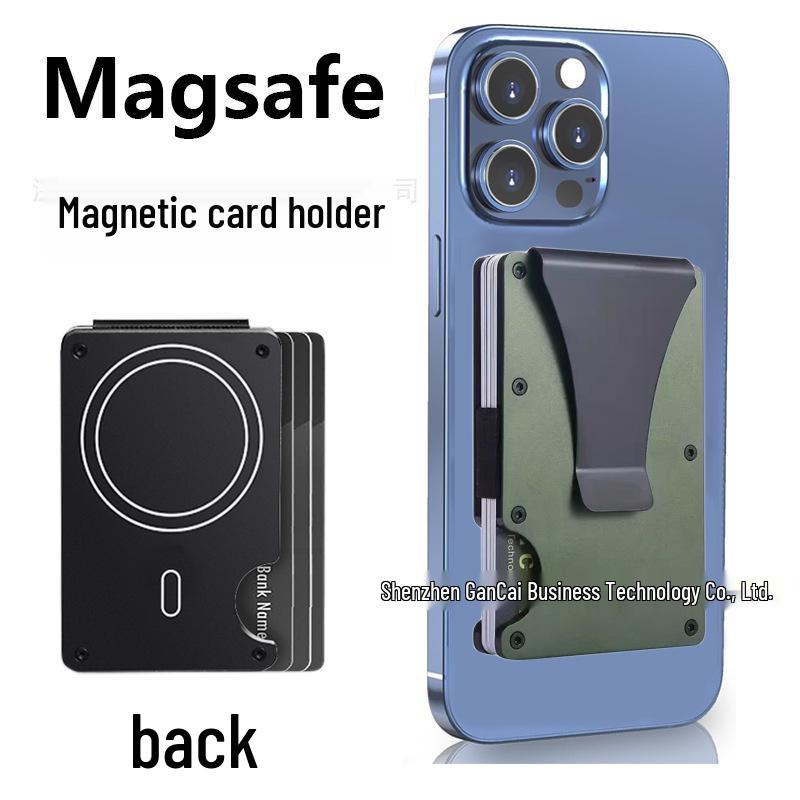 Apple MagSafe Compatible RFID Anti-Theft Metal Wallet with Strong Magnetic Card Holder