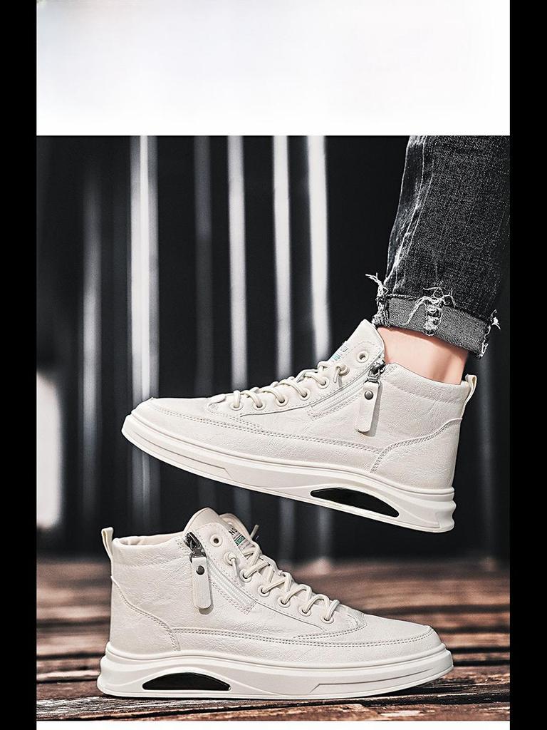 Męskie wodoodporne buty robocze z wysoką cholewką - Antypoślizgowe, casualowe skórzane na każdą porę roku