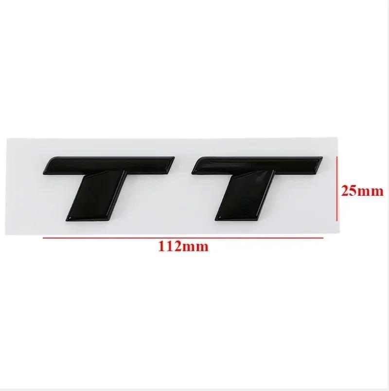 3D ABS Chrome Black TT Logo Car Rear Trunk Emblem Badge Sticker Decals For kcpn5 TT RS MK1 8N 8J MK3 8S MK2 Accessories