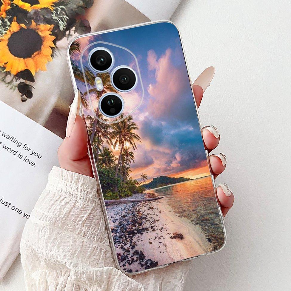 Clear For Honor 400 Pro Case DNP-NX9 Cute Cartoon Cat Fashion Flower Funny Painted Soft Bumper For Honor 400Pro Back Cover Funda