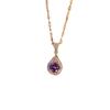 Elegant Purple Zircon Crystal Necklace - Women's High-End Light Luxury Clavicle Chain with Titanium Steel and Copper Pendant