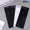 Waterproof Korean Keyboard Sticker 5Pcs Set PVC Material Decal Reusable for Laptop Desktop PC For Multilingual Users
