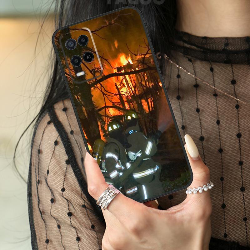 Firefighter Heroes Fireman Case For Oppo A16 A76 A96 A17 A18 A60 A80 A40 A38 A58 A78 A98 A94 A74 A54 A15 A57 A77 A5 Pro