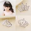 Mädchen Haaraccessoires Mini-Krone für Kinder Glitzer Strass Tiara Haarkämme Prinzessinnen Diadem Herzförmige Stirnbänder