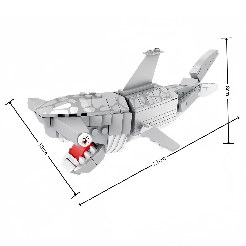 Deep Sea Shark Model Building 3D Block - Mechanical Rotation, Simulate Underwater Swimming, Ideal Gifts for Marine Animal Lovers